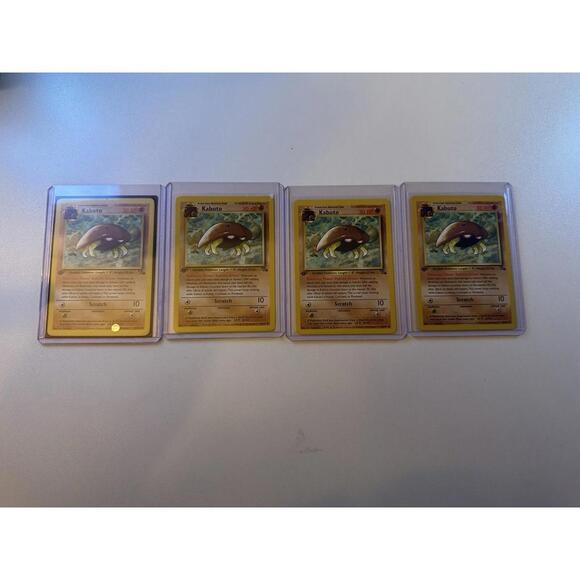 Pokemon 1st Edition / UnlimitedFossil Kabuto #50/62Lot of 4